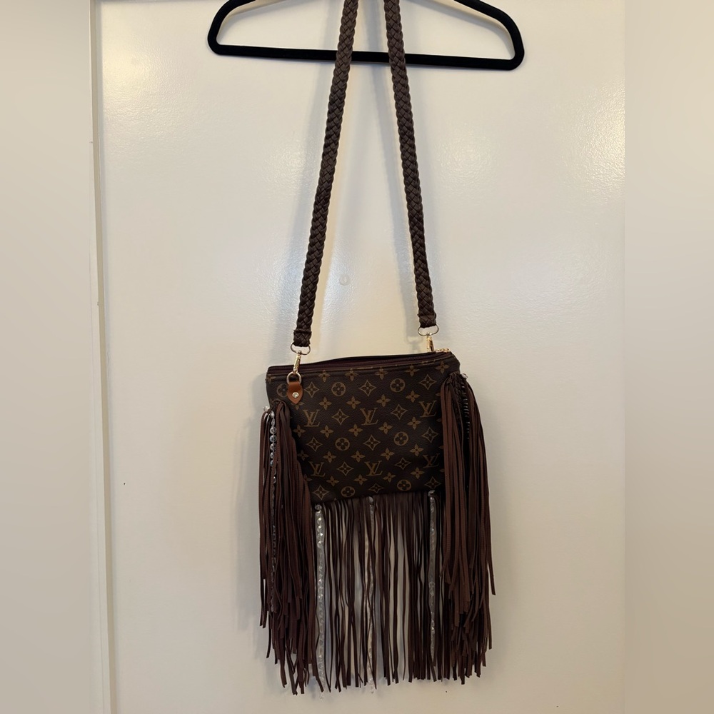 Brown Fringe Designer Shoulder Bag